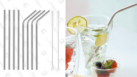 YIHONG Set of 8 Stainless Steel Metal Straws | $6 | Amazon | Clip the $2 coupon